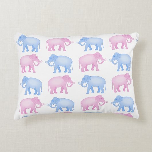 Roze en blauwe expeditie accent kussen (Voorkant)