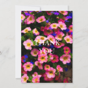 Roze en Blauwe Floral Bedankkaart