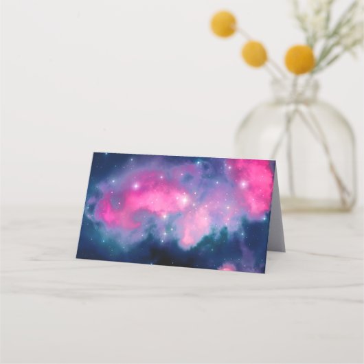Roze en blauwe galaxy Nebula & sterren Abstract (Achterkant)