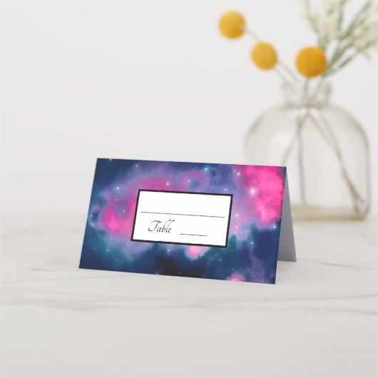 Roze en blauwe galaxy Nebula & sterren Abstract (Voorkant)