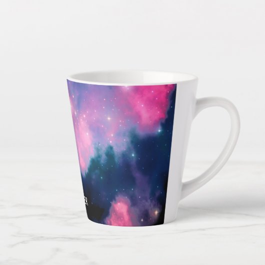 Roze en blauwe galaxy Nebula & sterren Abstract Latte Mok (Rechts)
