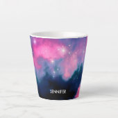 Roze en blauwe galaxy Nebula & sterren Abstract Latte Mok (Voorkant)