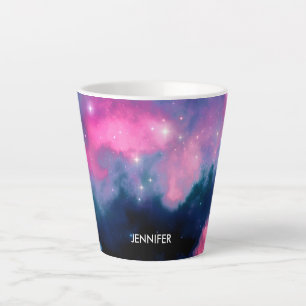 Roze en blauwe galaxy Nebula & sterren Abstract Latte Mok