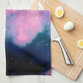 Roze en blauwe galaxy Nebula & sterren Abstract Theedoek (Quarter Fold)