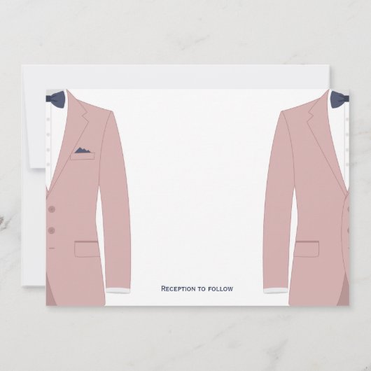 Roze en Blauwe Gay Bruiloft Uitnodigingen (Achterkant)