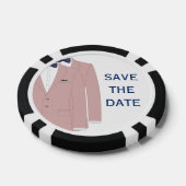 Roze en Blauwe Gay Save De Datum Poker Chips (Enkel)