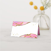 Roze en Blauwe Geode en Goud | Bruiloft (Achterkant)
