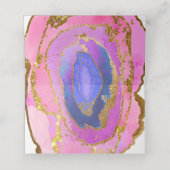 Roze en Blauwe Geode en Goud | Bruiloft (Binnenkant ongevouwen)