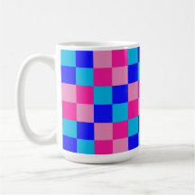 Roze en blauwe geruite print