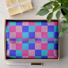 Roze en blauwe geruite print
