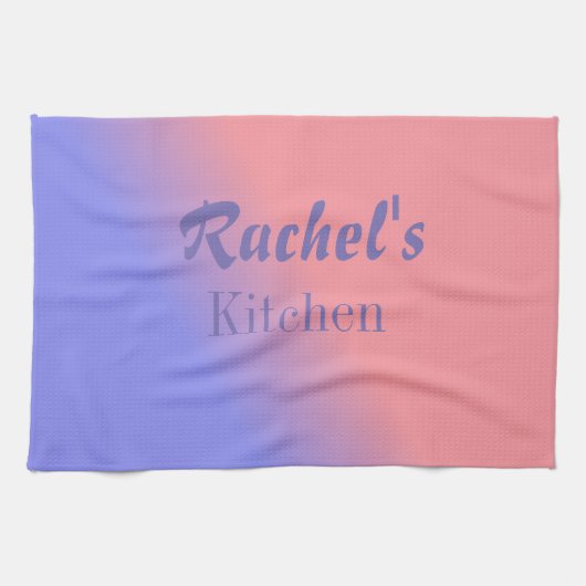 Roze en Blauwe Gradiënt Theedoek (Horizontaal)