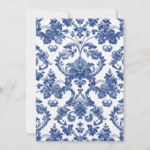 Roze en Blauwe Grandmillennial Damask Cadeau Kaart (Achterkant)