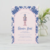 Roze en Blauwe Grandmillennial Notenkraker Ballet Kaart (Staand voorkant)
