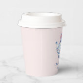 Roze en blauwe Grandmillennial Tea Party Papieren Bekers (Rechts)