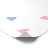 Roze en Blauwe Harten onthullen het stembord Poster (Hoek)