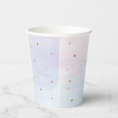 Roze en blauwe hemel en gouden sterren Papieren ko Papieren Bekers (Rechts)