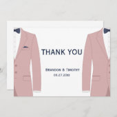 Roze en blauwe homotrouwkaarten bedanken bedankkaart (Voorkant / Achterkant)