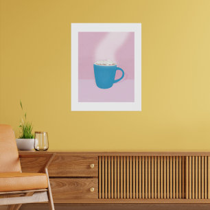 Roze en blauwe Hot Coco artwork Poster