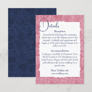 Roze en Blauwe Huwelijksdetails Bijlage