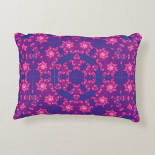 Roze en blauwe kaleidoscoop gradiënt Snowflake Accent Kussen