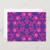 Roze en blauwe kaleidoscoop gradiënt Snowflake Briefkaart (Voorkant / Achterkant)