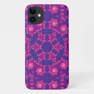 Roze en blauwe kaleidoscoop gradiënt Snowflake iPhone 11 Hoesje