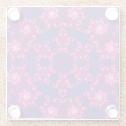 Roze en blauwe kaleidoscoop gradiënt Snowflake Glazen Onderzetter (Achterkant)