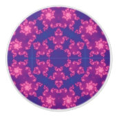 Roze en blauwe kaleidoscoop gradiënt Snowflake Keramische Knop (Voorkant)