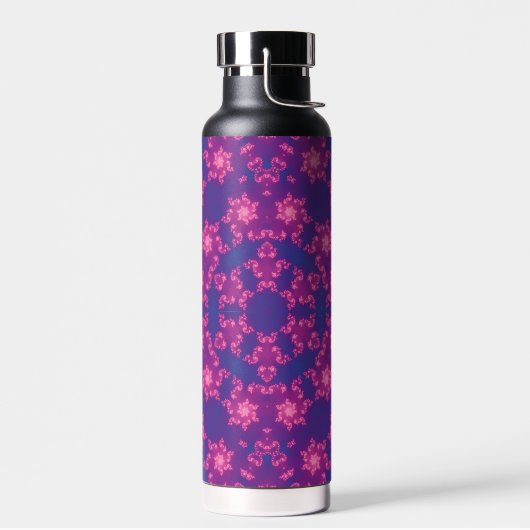 Roze en blauwe kaleidoscoop gradiënt Snowflake Waterfles (Links)