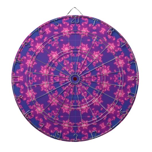 Roze en blauwe kaleidoscoopgradiënt dartbord (Voorkant)