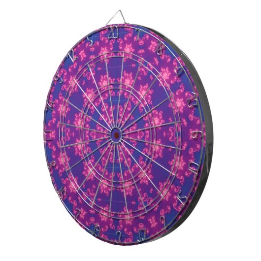 Roze en blauwe kaleidoscoopgradiënt dartbord (Voorkant Rechts)