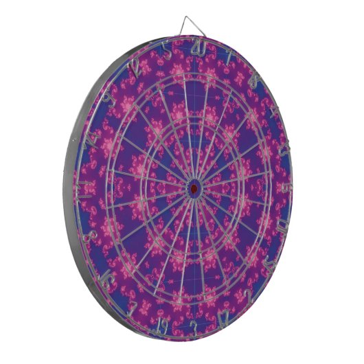 Roze en blauwe kaleidoscoopgradiënt dartbord (Voorkant Links)