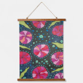 Roze en blauwe kosmische Pop Hangend Wandkleed (Voorkant)