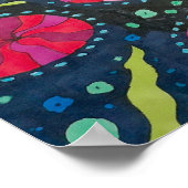 Roze en blauwe kosmische Poppen Poster (Hoek)