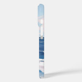 Roze en Blauwe Kust Strand Gouache Art Case-Mate iPhone Case (Achterkant / Links)