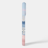 Roze en Blauwe Kust Strand Gouache Art Case-Mate iPhone Case (Achterkant / Rechts)