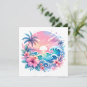 Roze en Blauwe Kustkunst (Staand voorkant)