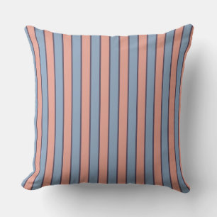 Roze en blauwe lijn strepen patroon kussen