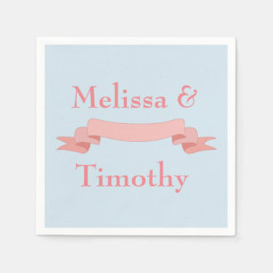 Roze en blauwe lint servet