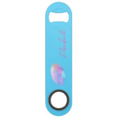 Roze en Blauwe Lips Speed Flessenopener (Voorkant)