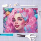 Roze en Blauwe Macaron Cutie Decoupage Papier (Craft)