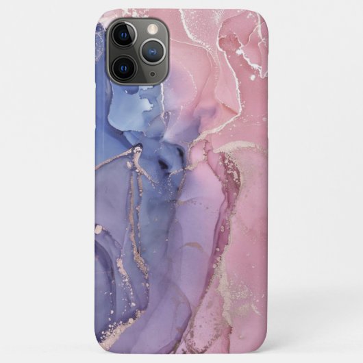 Roze en blauwe marmer Hoesje-Mate iPhone Case (Achterkant)