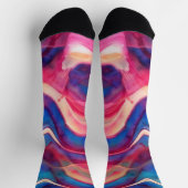 Roze en blauwe marmer kunst sokken (Top)