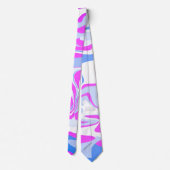 Roze en blauwe marmering stropdas (Achterkant)