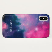 Roze en blauwe melkweg & sterren Abstract Case-Mate iPhone Case (Achterkant (horizontaal))