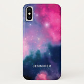 Roze en blauwe melkweg & sterren Abstract Case-Mate iPhone Case (Achterkant)