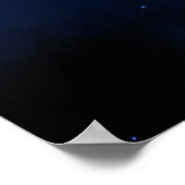 Roze en blauwe melkweg & sterren Abstract Poster (Hoek)