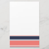 Roze en blauwe moderne strepen briefpapier (Voorkant)