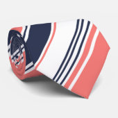 Roze en blauwe moderne strepen stropdas (Opgerold)