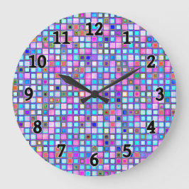 Roze en blauwe mozaïekhoudende Tegels Grote Klok